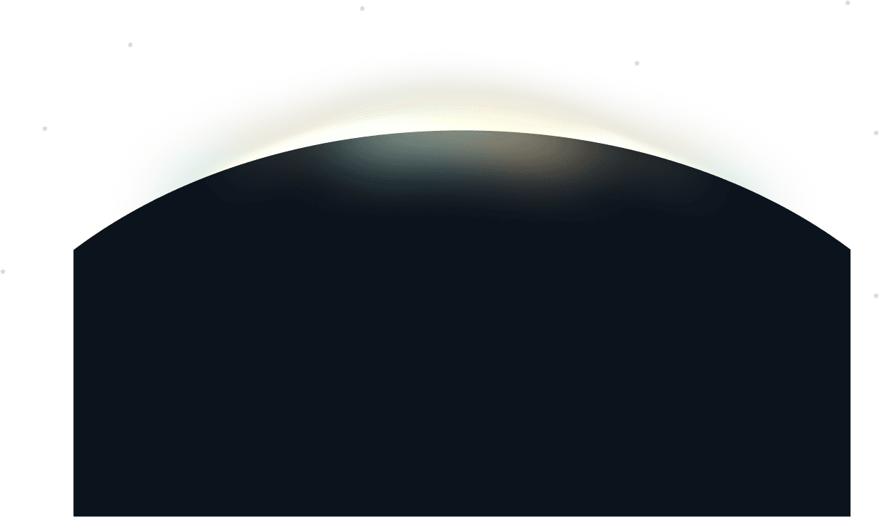 Glowing planet horizon